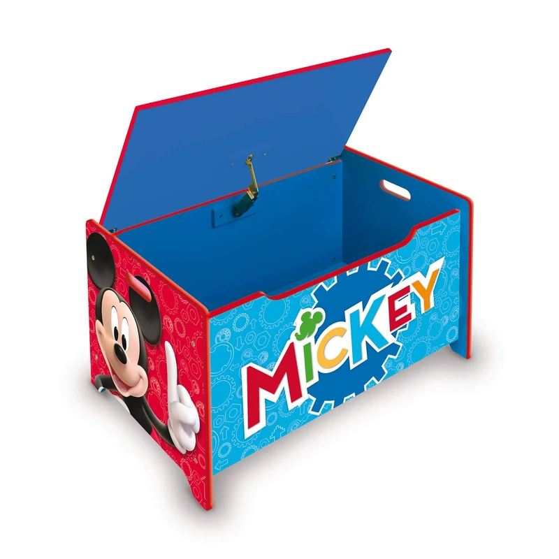 Disney Mickey Mouse Deluxe Wooden Toy Box & Bench by Nixy Children - Image 1
