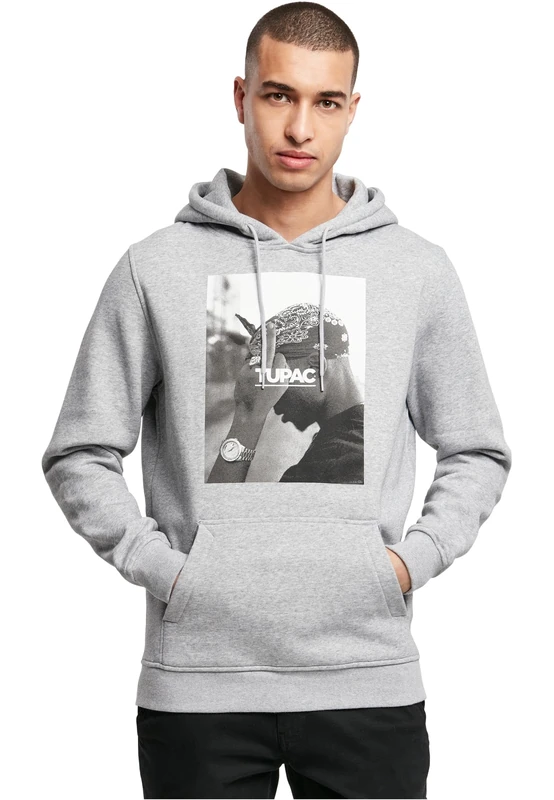 Mister Tee Herren 2Pac FCK The World Hoody Kapuzenpullover, Heather Grey, S