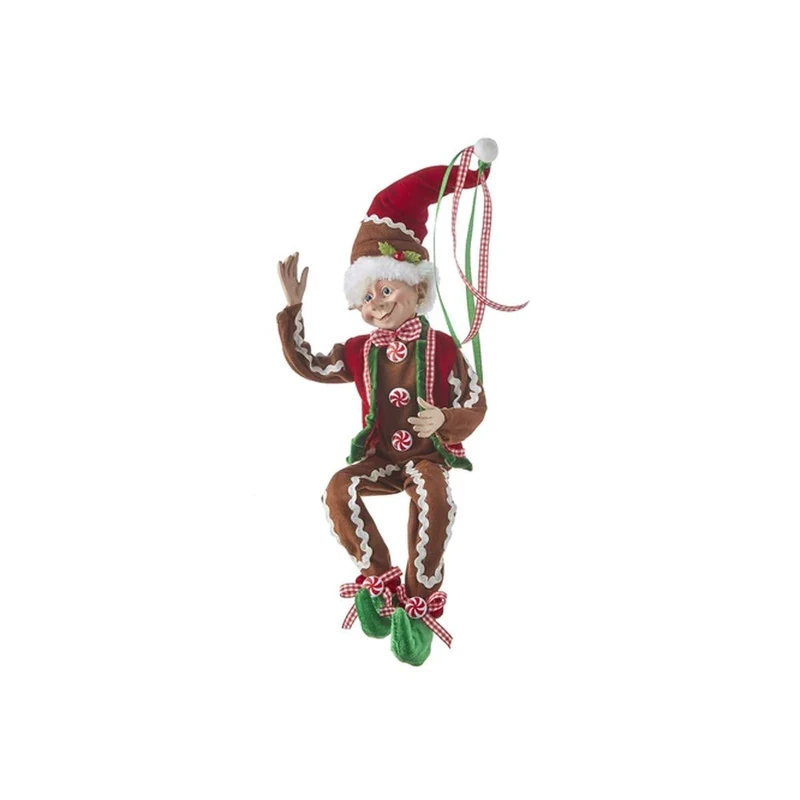 RAZ Imports 2021 to Grandmother's House We Go 16" Gingerbread Posable Elf Figurine