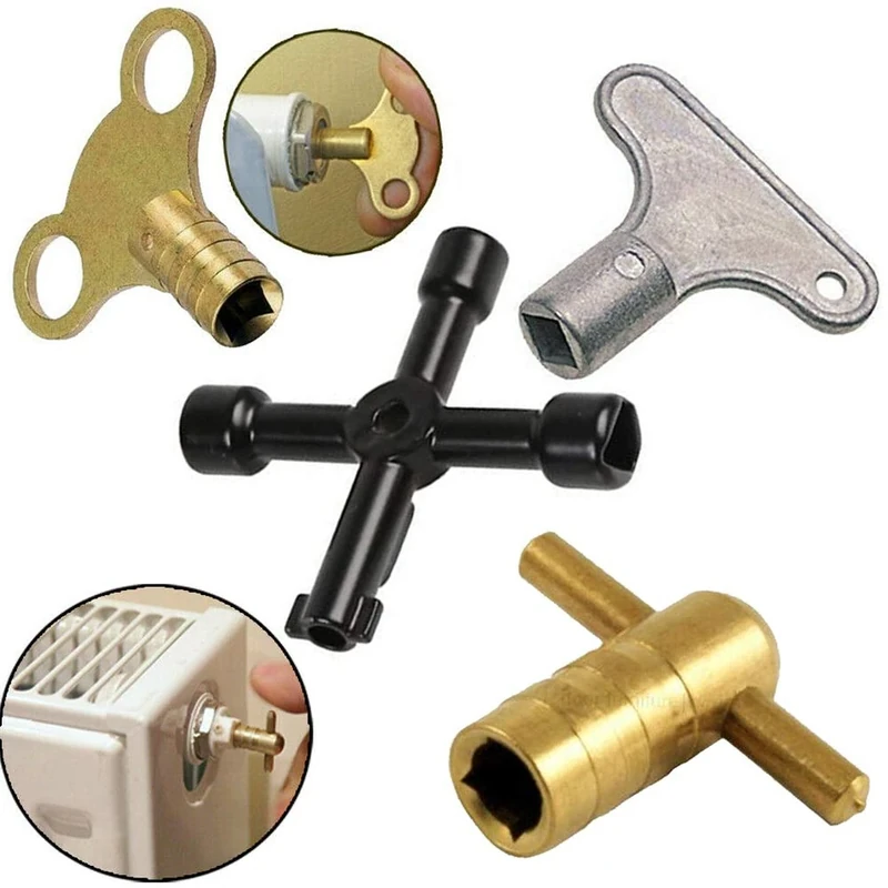 Radiator Plumbing Bleed Bleeding Key Keys Solid Brass/Alloy for Venting Air Valve (4, Alloy (K03))