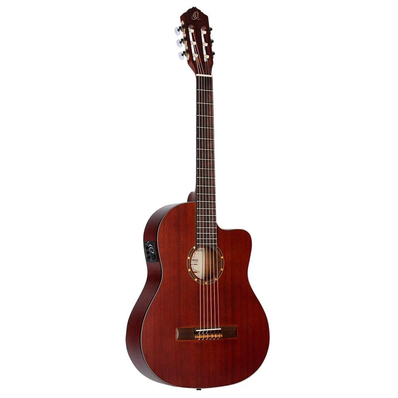 Ortega Guitars Classical Guitar Electro-Acoustic – 4/4, Slim Neck – Family Series – Including Gig Bag – Mahogany, Natural (RCE125MMSN)