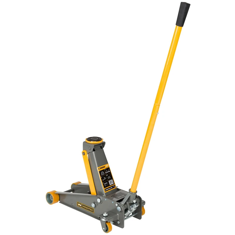 WINNTEC 3 Ton Hydraulic Trolley Jack with 2-Speed Lowering & Turbo Lift, 120mm to 450mm Lifting Height