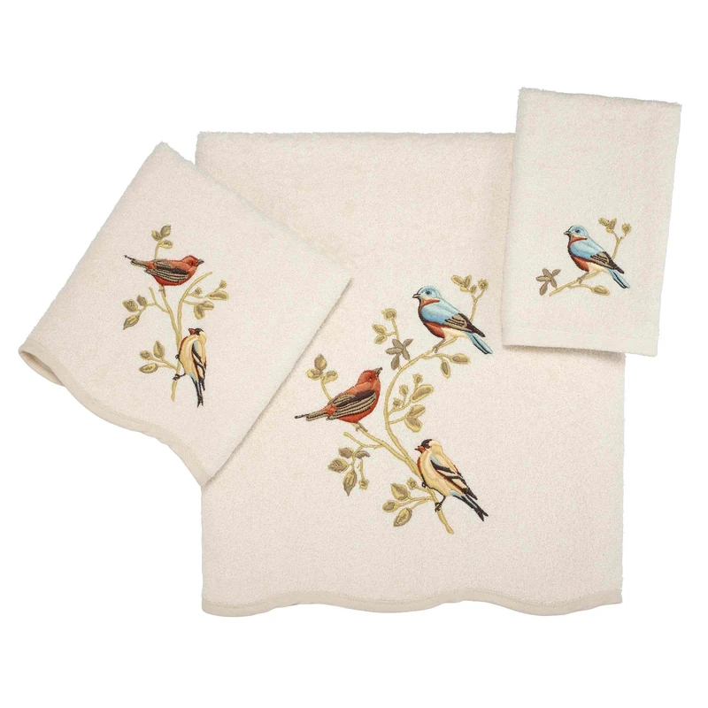 Avanti Linens - 3pc Towel Set, Soft & Absorbent Cotton Towels (Premier Songbirds Collection) - Image 1