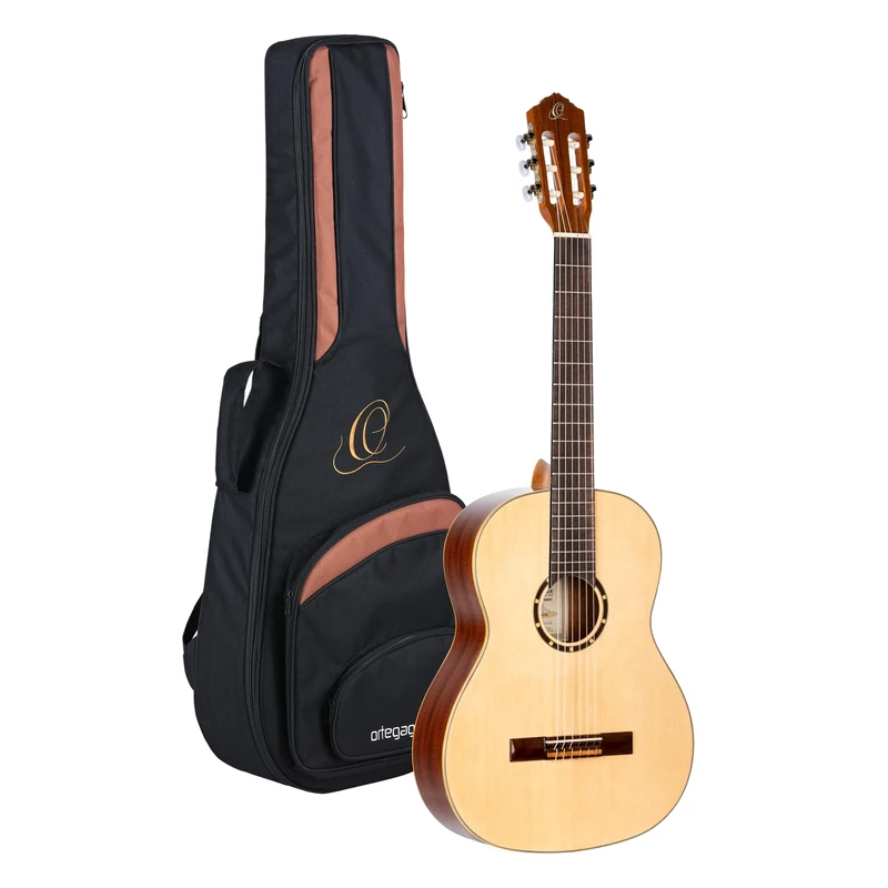 Ortega Guitars 4/4 Classical Guitar – Family Series – Including Gig Bag – Spruce, Mahogany, Gloss Natural (R121G)
