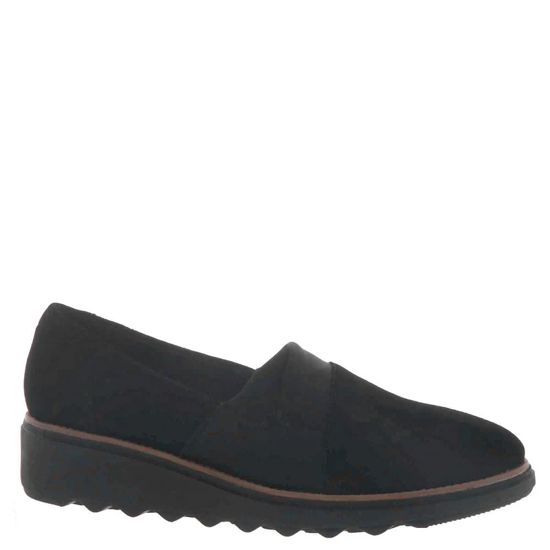 Clarks Women's Sharon Pump Loafer, Black Suede, 7 UK - Image 1