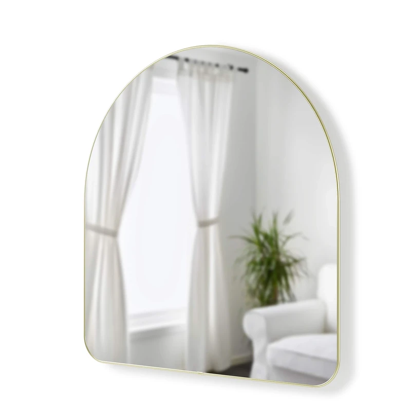 HUBBA ARCHED MIRROR 34x36 BRASS
