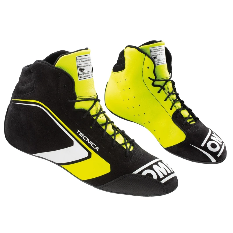 Omp One EVO Tecnica Black/Fluo Yellow Size 39 Fia 8856-2018, Unisex Adult Boots, EU