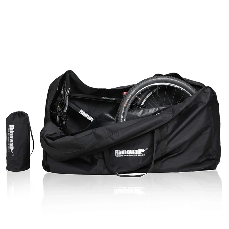 Rhinowalk Bike Transport Bag for 26 Inch Wheel Size Mountain Road Bikes - Waterproof Bicycle Travel Case Foldable Carrier Bag for Train Air Travel (Black)