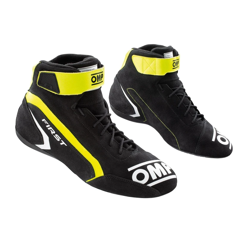 Omp First Race my2021 Anthracite/Fluo Yellow Size 48 Fia 8856-2018, Unisex Adult Boots, Standard, EU