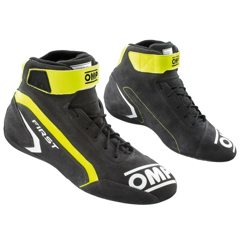 Omp First Race my2021 Anthracite/Fluo Yellow Size 39 Fia 8856-2018, Unisex Adult Boots, Standard, EU
