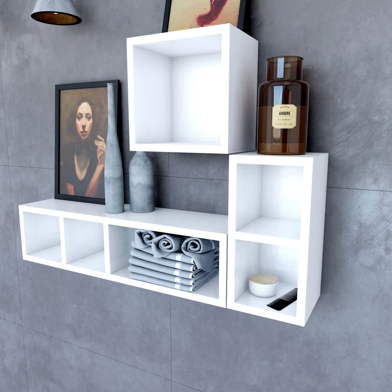 AURLANE LAV423 Single MDF Shelf, White