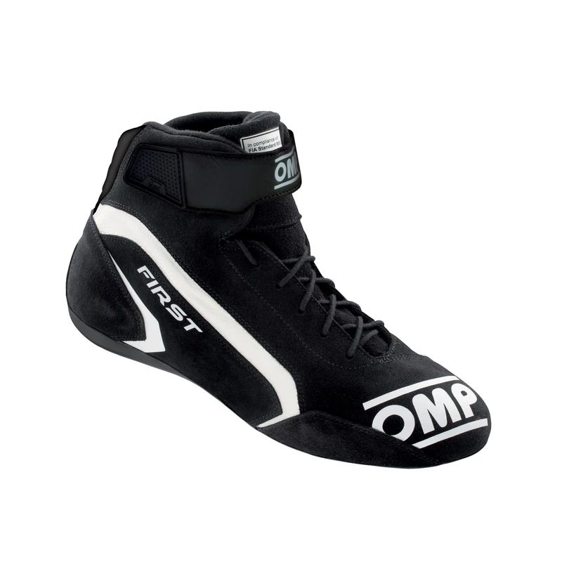 Omp my2021 First Race Trainers Black/White Size 43 Fia 8856-2018, Unisex Adult Boots, Standard, EU
