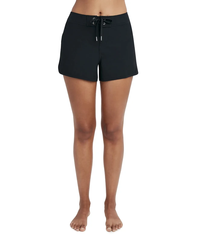 Nautica Women's 3" Boardshort Board Shorts, Black, Medium