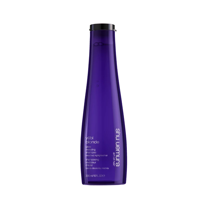 Shu Uemura, Glow Revealing Shampoo Yubi Blonde, Bleached/Highlighted Blonde Hair, Enriched with White Peony & High-Tech Cool Pigment, For Smooth and Shiny Hair, 300 ml