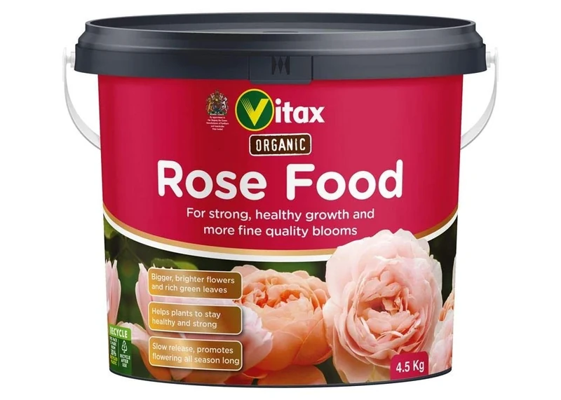 Vitax Organic Rose Food, Specially Tailored Nutrient Mix, Slow Release, 100% Organic, For Healthy Leaves And Bigger Blooms Of Flowers- 4.5Kg - Image 1