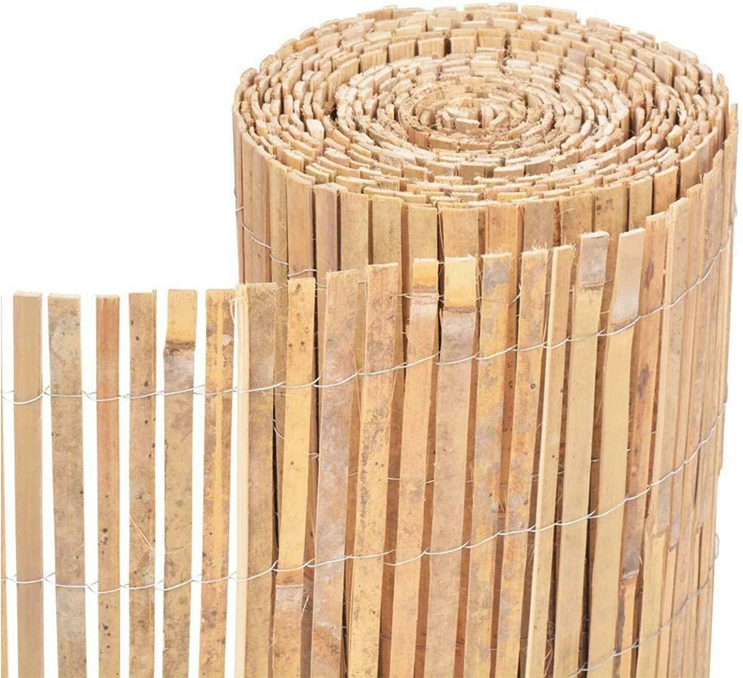 FunkyBuys Bamboo Fence Screening | Natural Slat Fence Panels Garden Screening for Outdoor Wind & Sun Protection | Garden Fence Screening for Privacy Shield (H: 1M x L: 3M)