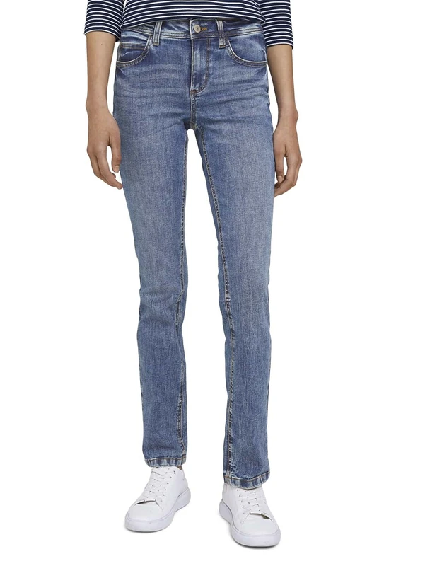 TOM TAILOR Women's 20622022 Alexa Straight Jeans, 10125 - Random Bleached Blue Denim, 31W / 30L