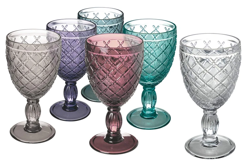 Villa d'Este Home Tivoli 5907722 Castle Set of 6 Wine Glasses 280 ml Glass, 280 ml