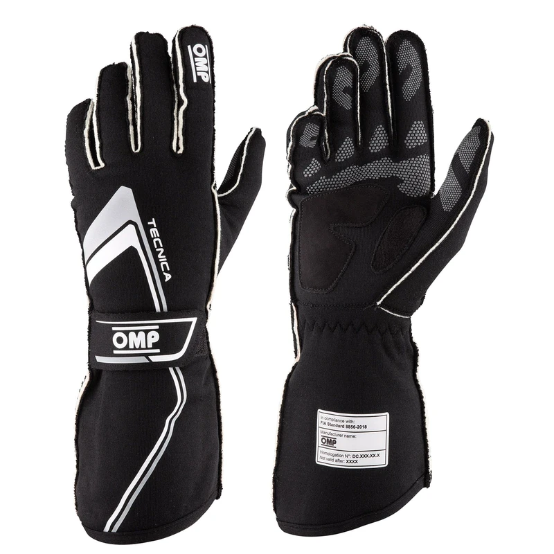 Omp TECHNICA GLOVES my2021 BLACK/WHITE SIZE S FIA 8856-2018