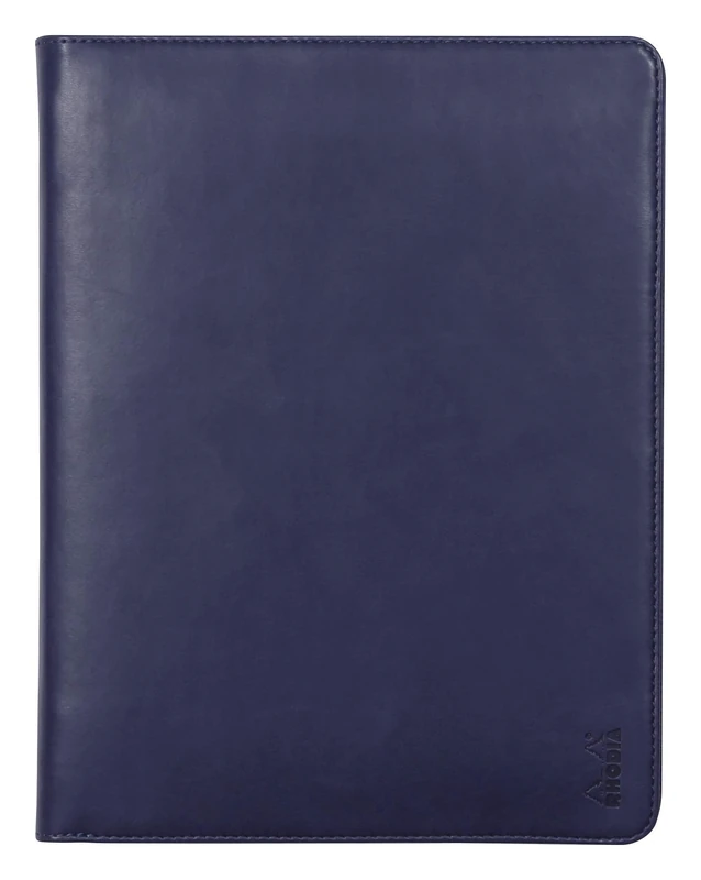RHODIA 168104C - Briefcase Rhodiarama Midnight Blue - for Notepads and Notebooks A5 or A5+ | Dimensions Closed 19.5x25.5 cm - Pocket for Tablet - Premium Faux Leather