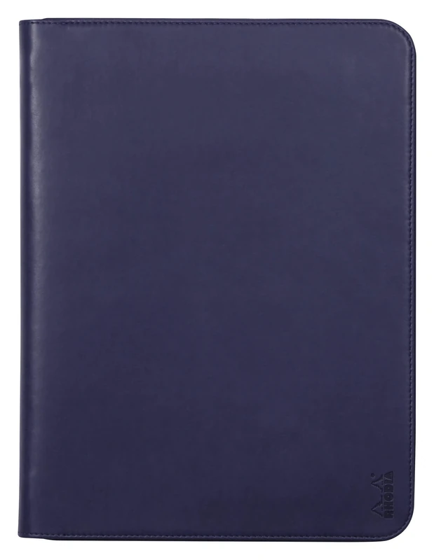 RHODIA 168120C - Briefcase Rhodiarama Midnight Blue - for Notepads and Notebooks A4 or A4+ | Dimensions Closed 25.5x34 cm - Pocket for Tablet - Premium Faux Leather