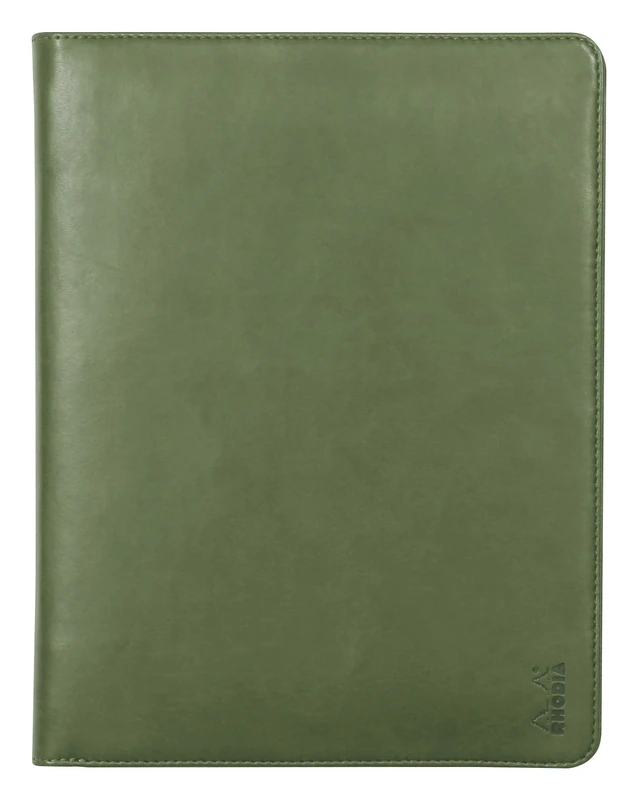 RHODIA 168102C - Rhodiarama Sage Briefcase Briefcase - for A5 or A5+ Notepads and Notebooks | Dimensions Closed 19.5x25.5 cm - Pocket for Tablet - Premium Faux Leather