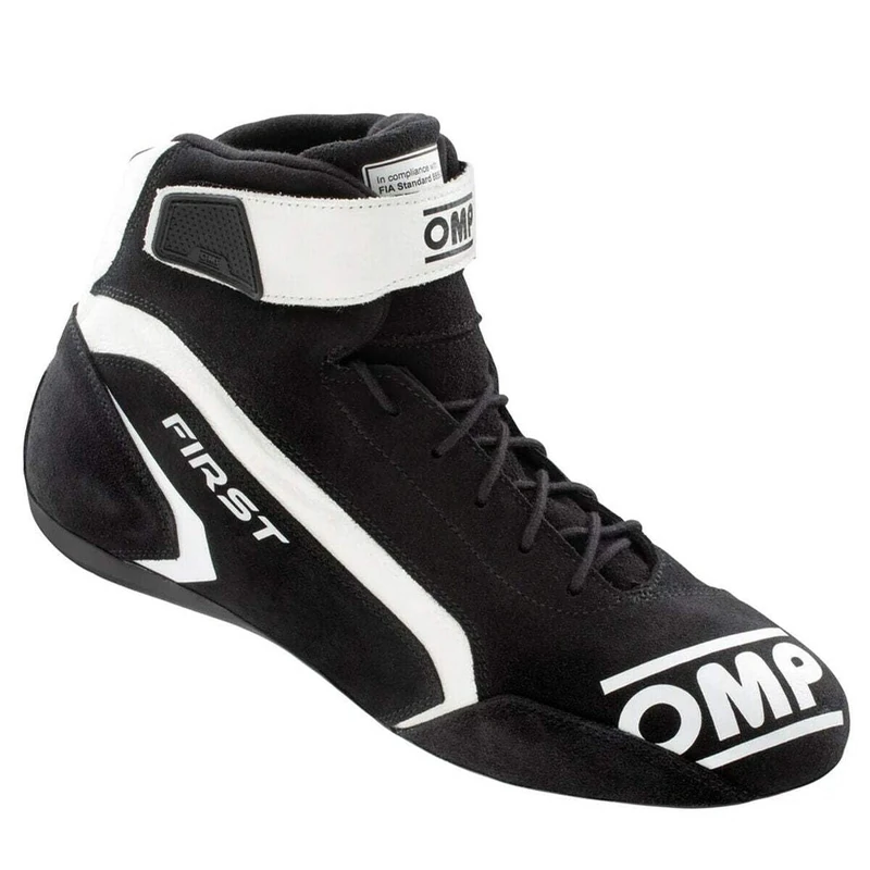 Omp my2021 First Race Trainers Black/White Size 41 Fia 8856-2018, Unisex Adult Boots, Standard, EU