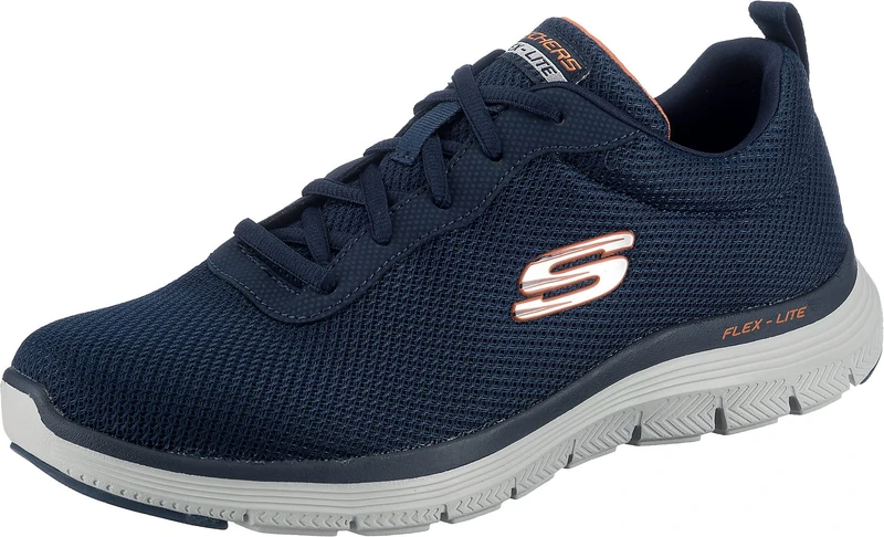 Skechers Men's Flex Advantage 4.0 Providence Sneaker, Navy Mesh/Pu/Black Trim, 7 UK