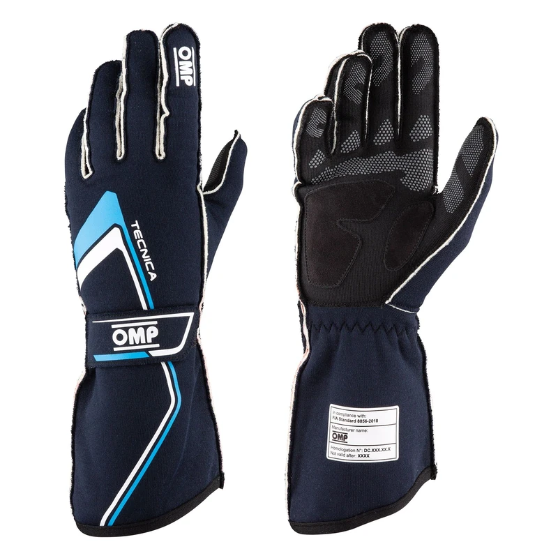 Omp TECHNICA GLOVES my2021 NAVY/CYAN SIZE S FIA 8856-2018