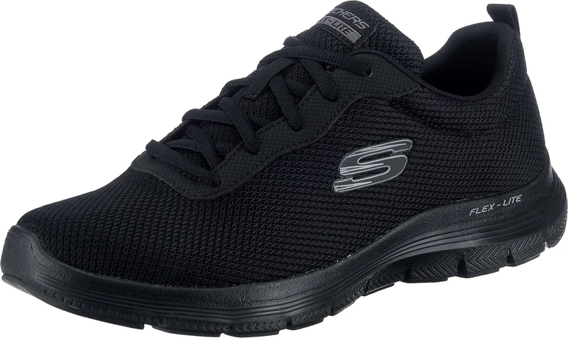 Skechers Men's Flex Advantage 4.0 Providence Sneaker, Black Mesh/Pu/Black Trim, 5.5 UK