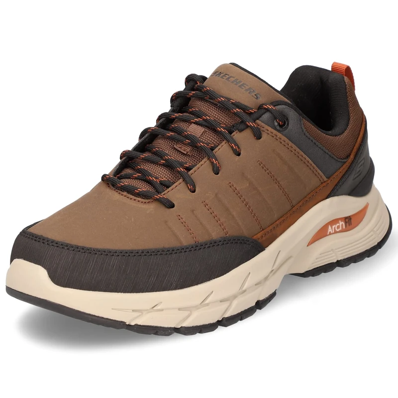 Skechers Men's Arch Fit Baxter Yoren Sneaker, Dark Brown Leather W/Synthetic, 11 UK - Image 1