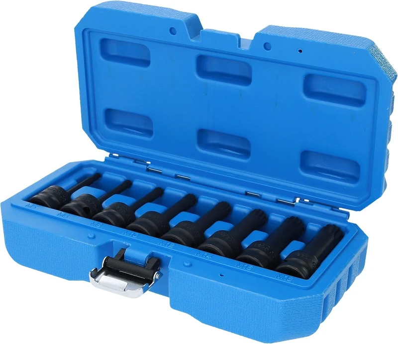 BRILLIANT TOOLS BT022605 1/2 Inch Power Bit Socket Set, XZN, 8-Piece Set, M5-M18 [Powered by KS Tools]