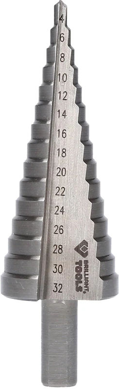 BRILLIANT TOOLS BT101928 Step Drill Bit, Diameter 4-32 mm [Powered by KS Tools]