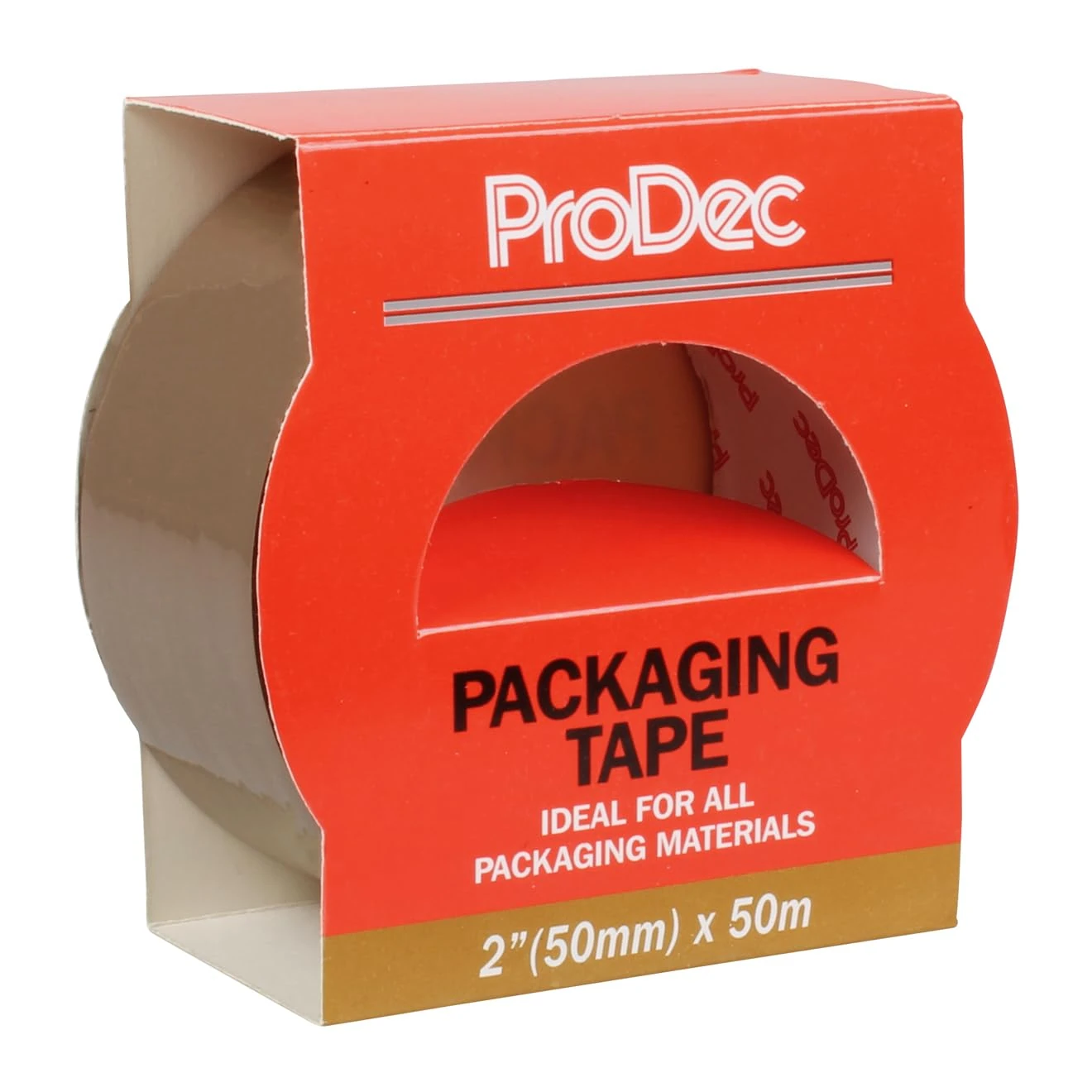 ProDec 2" x 50m Brown Packaging Tape for Parcels & Boxes, Parcel Tape Strong Heavy Duty Packing Tapes, Tapes for Packing Boxes and Moving House
