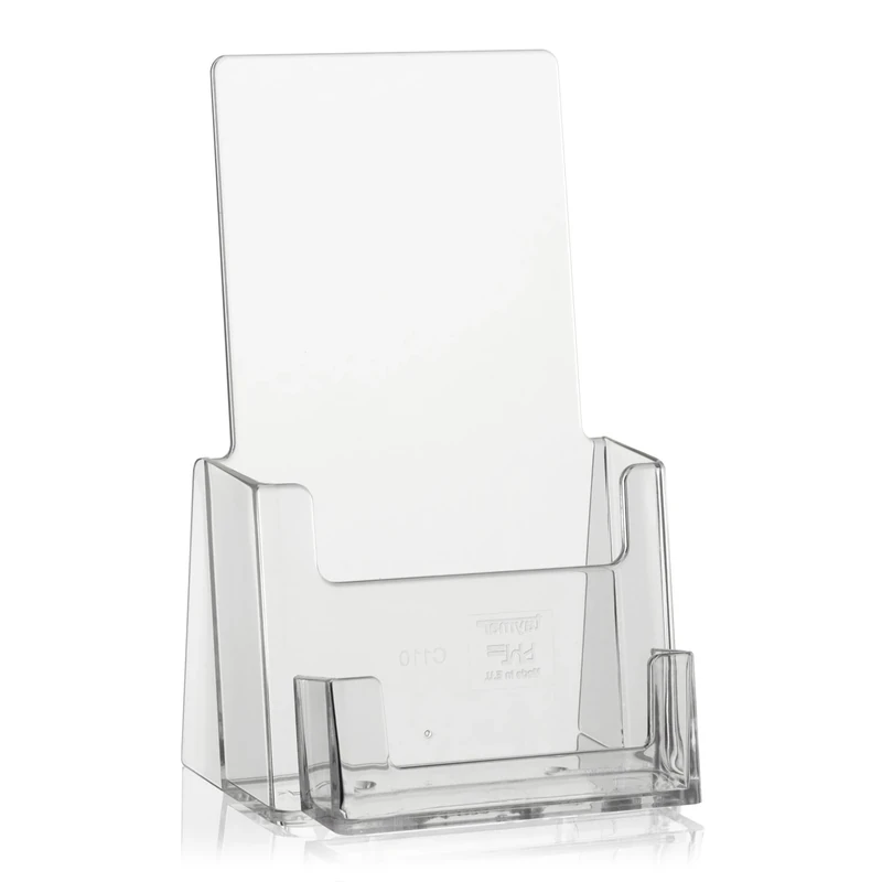 8 Pieces taymar DIN Long (DL) Table brochure Stand, Flyer Holder, brochure Holder with Extra Business Card Holder