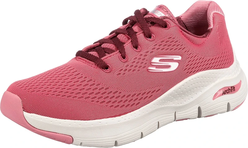 Skechers Women's Arch Fit Big Appeal Sneaker,Rose Mesh / Burgundy Trim,7 UK
