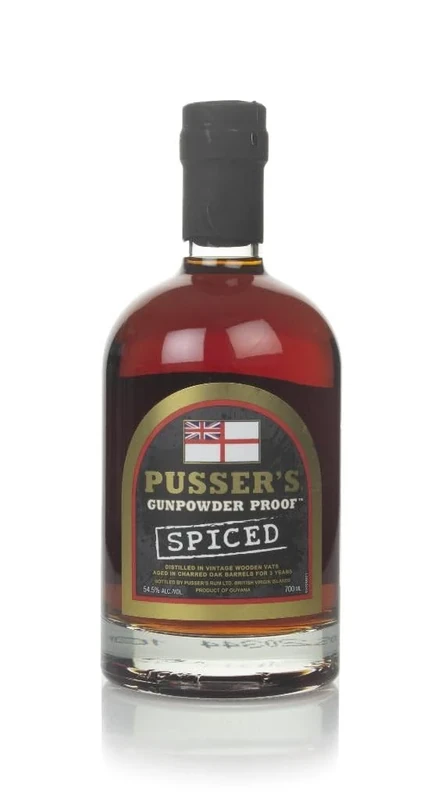 Pusser's Rum, Gunpowder Proof Spiced Rum, 70cl, 54.5% ABV, Original Royal Navy Blend produced at Original Admiralty Strength, Premium Father's Day Gift