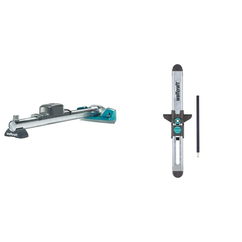 wolfcraft Hammer Pulling Ledge I 6945000 I 3-in-1 Product for Joint-Free Connection of Laminate and parquet & Laminate Fitter I 6952000 I for Precise Measurement