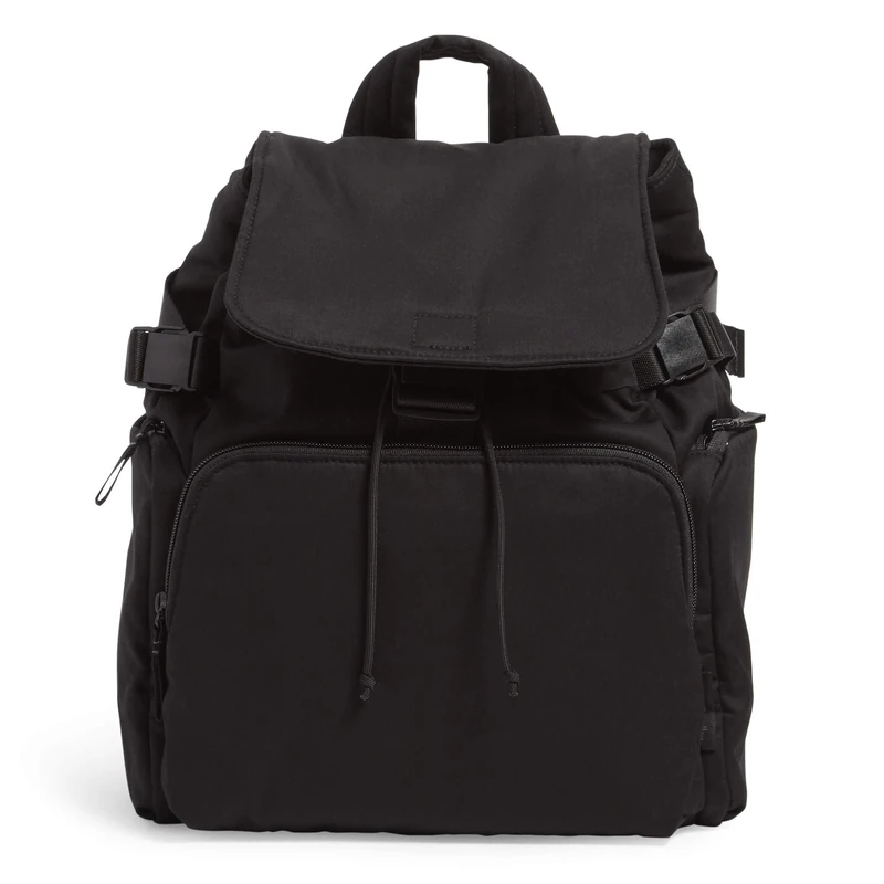 Vera Bradley Women's Utility Backpack Bookbag, Black-Recycled Cotton, One Size - Image 1