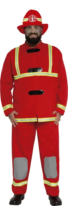 FIESTAS GUIRCA | Firefighter Fancy Dress Teen (14-16 Years) - Jacket, Hat and Trousers - Profession Costumes for Halloween, Carnival and Fancy Dress Parties - Ideal for Teens - Red