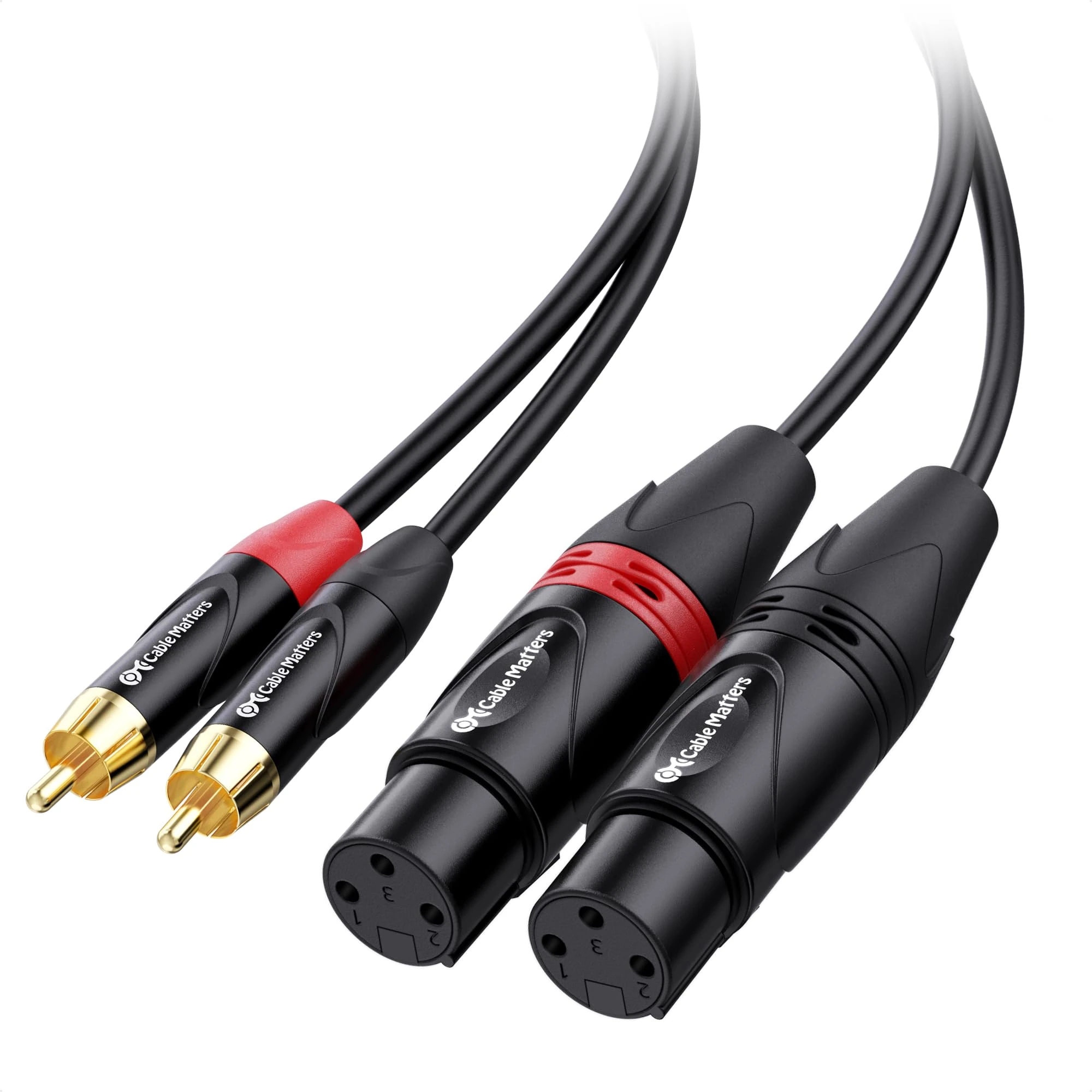 Cable Matters Dual XLR to RCA Cable 3m, Female XLR to RCA Leads - 3 m