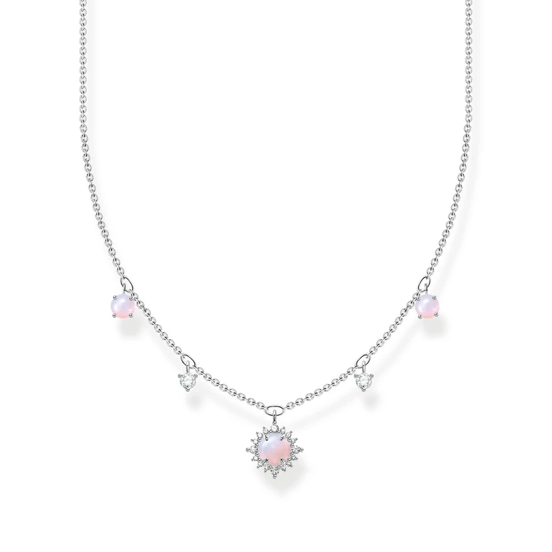 Thomas Sabo Necklace vintage shimmering pink opal colour effect 925 Sterling Silver