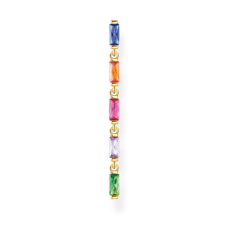 THOMAS SABO Single earring colourful stones, gold 925 Sterling Silver, 18k Yellow Gold Plating