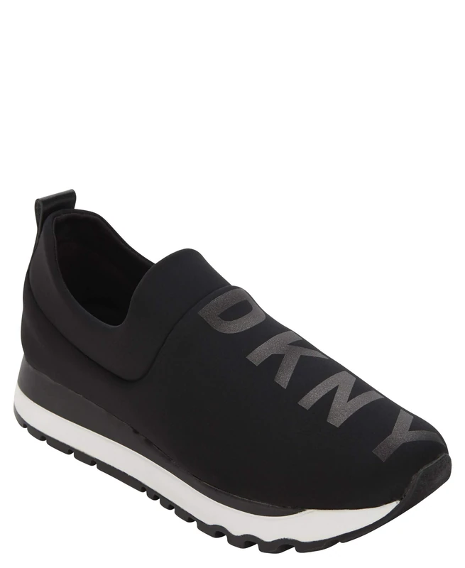 DKNY Women's Jadyn Lightweight Slip on Comfort Sneaker, Black Ashton, 3.5 UK