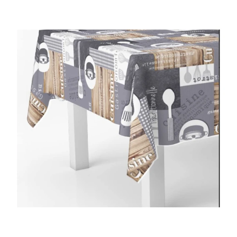 ORYX 5544005 Oilcloth Tablecloth Rectangular with Kitchen Pattern Waterproof Stain Resistant PVC 140cm x 20m Roll to Cut Out for Indoor and Outdoor Use