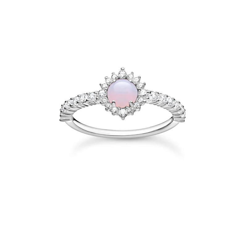 Thomas Sabo Ring Opal-Imitation shimmering pink 925 Sterling Silver