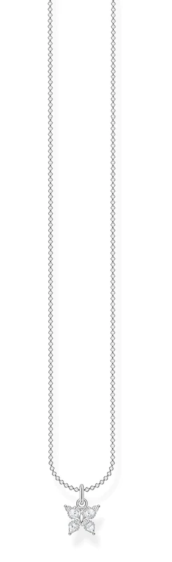 Thomas Sabo Charm Club Silver Zirconia White Butterfly Necklace KE2102-051-14-L45V