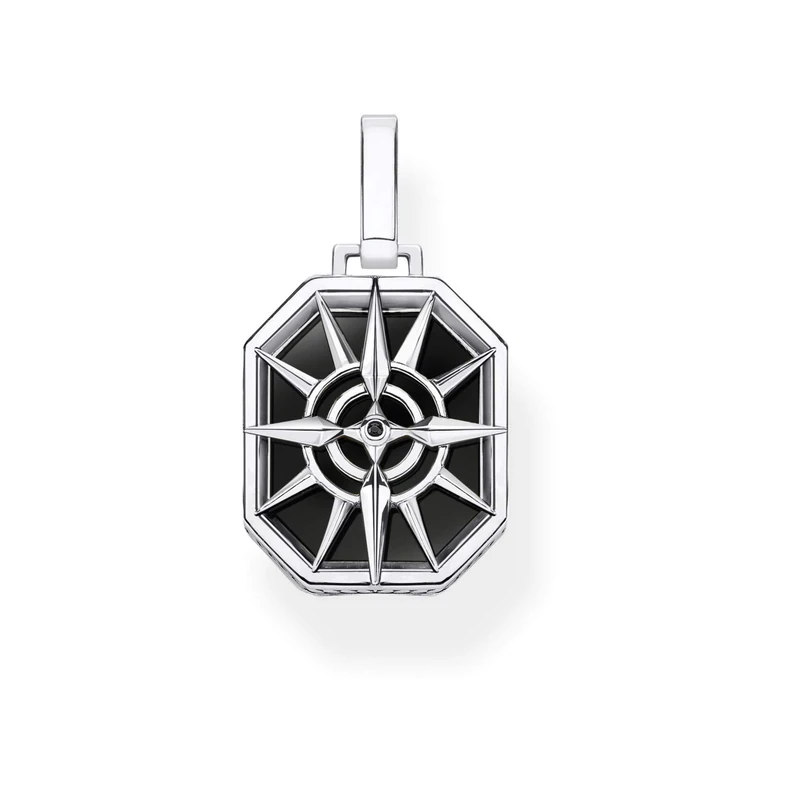 Thomas Sabo Pendant Compass Star Black 925 Sterling Silver, Blackened