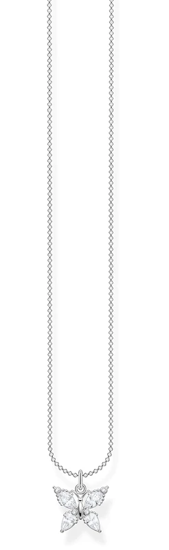 Thomas Sabo Necklace Butterfly White Stones 925 Sterling Silver