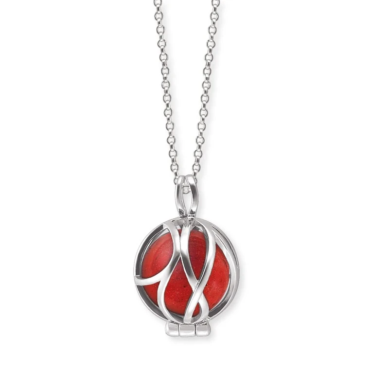 Engelsrufer Angel Whisperer Women's necklace made of sterling silver and power stone ball pendant, lobster clasp, adjustable in three lengths, nickel-free, 42 cm, Sterling Silver, Cubic Zirconia - Image 1